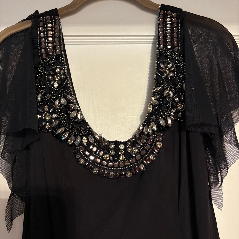 NWOT David Meister Black Embellished Maxi Dress Gown Women’s Size 8 - Picture 8 of 14